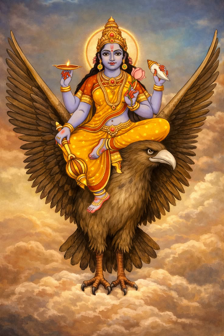 গরুড়বাহিনী বৈষ্ণবী মাতা, মধ্যাহ্নসন্ধ্যার ধ্যানরূপ